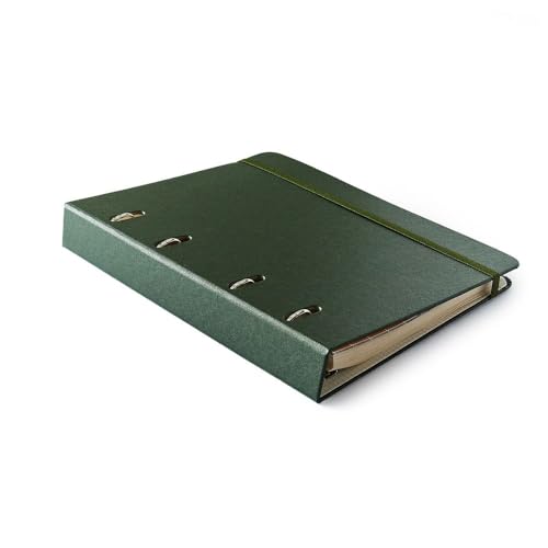 Caderno Criativo Argolado Office Duo Clássica Pautado & Pontado A5 Verde Oliva, Cicero