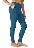 Willit Girls' Athletic Leggings Youth Kid's Dance Running Yoga Leggings Pants Active Compression Tights with Pockets Blue XS