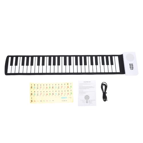 Gugxiom Piano Electrónico Plegable Portátil, Teclado Enrollable Flexible de 49 Teclas con Parlantes para Principiantes, Integración Multifuncional, para Todos los Niveles de Músicos (Versión en