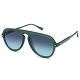 SOJOS Retro Aviator Sunglasses Womens Mens Vintage Plastic Frame Shades Lentes De Sol Para Mujer SJ2255 Green