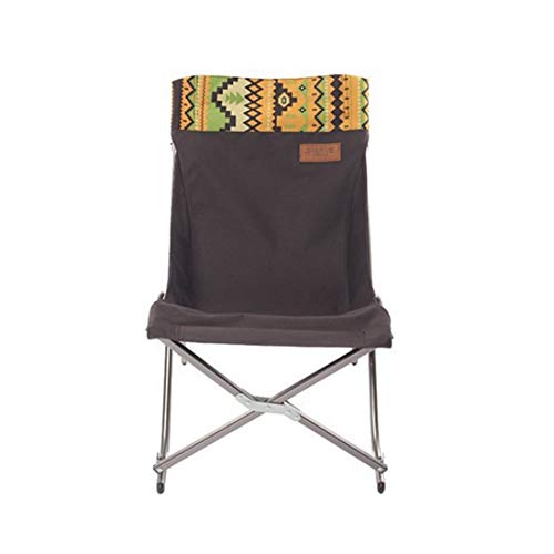 ERSD Outdoor Convenient Leisure Folding Camping Chair Multifunctional Outdoor Folding Chair Beach Chair Portable Fishing Camping Backrest Folding Chair (Color : Coffee)