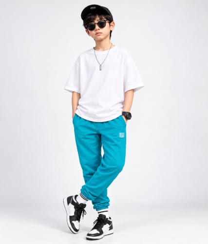 Image of KYDA Kids Boys Premium 100% Cotton Regular Fit Track Pants Soft Breathable Elastic Waist Casual Joggers Kids Playwear Everyday Comfort Wear-Pack of 2