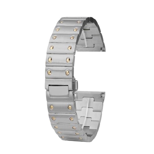 Origine: Cina continentale Generico Adatto compatibile con cinturino in acciaio serie Rado Radar Captain Cook R32505313 R32505153 for orologio curvo in inossidabile da uomo 21 mm(Silvery gold)