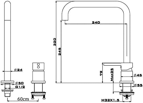 Robinet de lavabo salle de bain mitigeur eau chaude froide noir x2 - 2