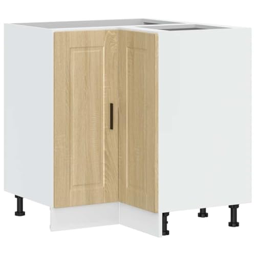 vidaXL Armoire d'angle de Cuisine Porto chêne Sonoma Bois d'ingénierie, Armoire d'angle, Meuble d'évier d'angle, Meuble d'angle