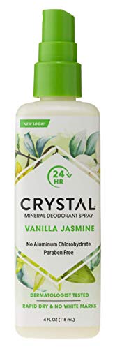 Crystal Deodorant Spray 4 Ounce Vanilla & Jasmine (Pack of 3)