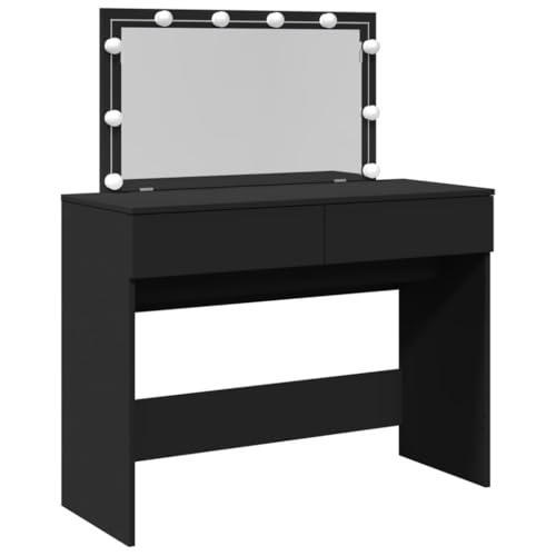 Eleganz Tocador con espejo – Juego de muebles de dormitorio negro 100 x 40 x 120 cm – Elegante y práctico para maquillaje y estilo