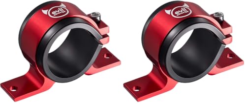 Image of EVIL ENERGY 50mm Fuel Filter Mounting Bracket, Fuel Pump Clamp Holder Red (Pack of 2)