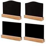 JFangZHZH Pizarra pequeña de Madera,4 Piezas Mini Pizarra,Letrero de Madera,Tablero de Tiza,Accesorios para Eventos,Señalización Artículos para Buffet,Bodas Cumpleaños Bares Y Fiestas
