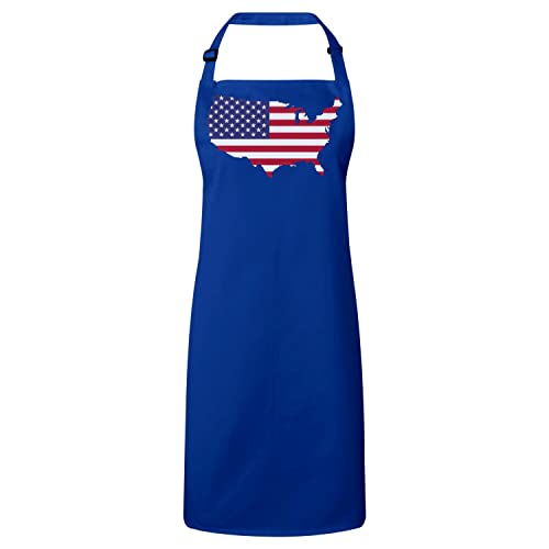 Tablier Cuisine Premium USA Bleu - Finition Haute Qualité