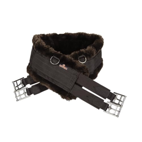 Sangle Kentucky marron 140cm | Sangle équitation laine et peau de mouton