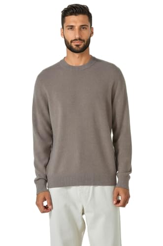 Men's Round Neck Sweater, 100% Pure Grade A Cashmere, Inner Mongolia, Long Sleeve