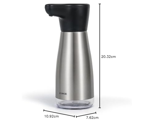 AIKE Magnetic Charging Waterproof Automatic Soap Dispenser for Liquid Soap Spot Resist Stainless Finish 14fl.oz. Model AK1337