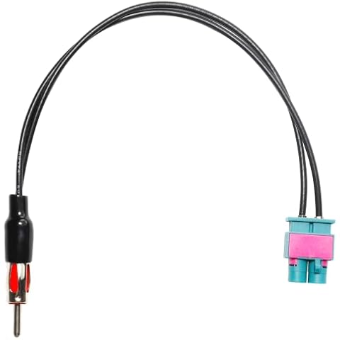 RED WOLF Car Dual Fakra to Din Antenna Adapter for 2003-2017 VW, 1990-2021 Audi, 2004-2015 Skoda, 2005-2015 Seat Double Fakra Radio Aerial Connector Cable Cover