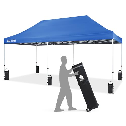 CROWN SHADES 10x20 Pop Up Canopy Tent - Commercial Canopy Tent with 400D Strength Oxford Fabric,...