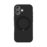 HanaRo iPhone16 用 ケース スマホケース シリコン リング MagSafe対応 耐衝撃 ﾌﾞﾗｯｸ