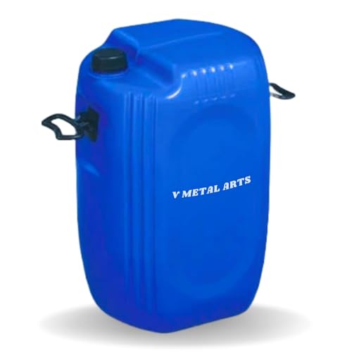 Image of V METAL ARTS Plastic Jerry Can | 50 Litre | Water Storage Drum | Leak Proof Gallon | PVC Jerry Can | Refillable Empty Can with Sealed Cap | Fuel & Chemical Storage Container | for Generators, Jeeps, Marine, Boat and Other Vehicles