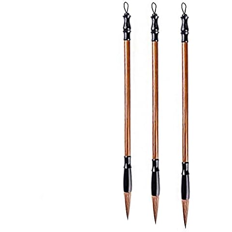 ANCLLO 3Pcs Different Chinese Calligraphy Brush Writing Brush japanese Sumi-e Drawing Painting Brush Cover