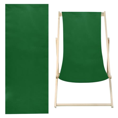 GORGECRAFT Reemplazo de Silla de Playa de Algodón,Tela de Reparación de Salón Plegable,Reemplazo de Eslinga Reclinable para Tomar el Sol,Jardín,Patio,Playa,Relajación (Verde Mar) 120 cm X 43 cm