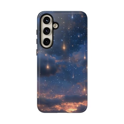 Coque Samsung Galaxy S24 Plus ciel nocturne bleu étoiles tombantes