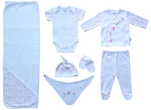 Coffret naissance 7 pièces fille 0-3 mois, la douceur absolue pour nouveau-née