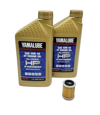 Yamaha TW200 (2001-2024) all Models Oil Filter Air Change Kit Yamaha Part# 5H0-13440-09-00 and 2 Quarts High Performance LUB-10W40-FS-12