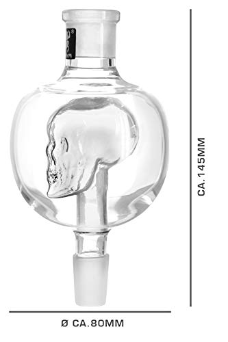 Kaya Shisha Molassefänger Glas Skull, Kugel mit Totenkopf, Stabiler 18.8 Schliff - Wasserpfeifen Zubehör (Klar) – Bild 7
