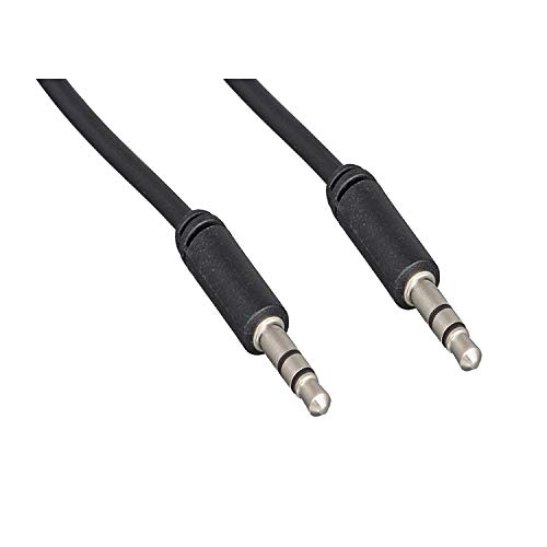 Cable aux 3.5mm estéreo macho a macho 3 pies negro miniatura 1