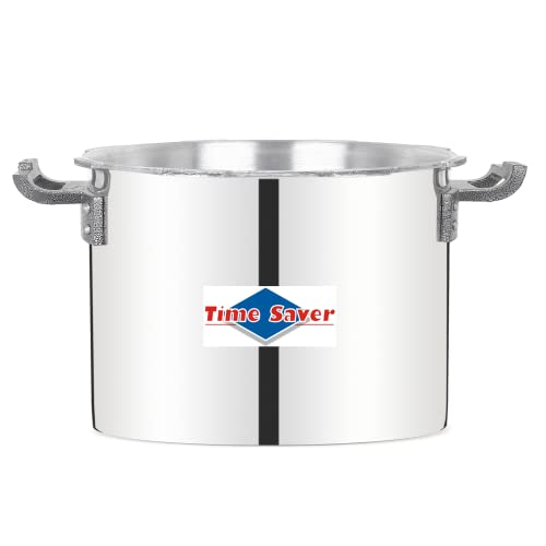 Image of Time Saver ISI Mark Commercial Hard Anodized Aluminum Outer Lid Handi Pressure Cooker - (Silver, 60L)