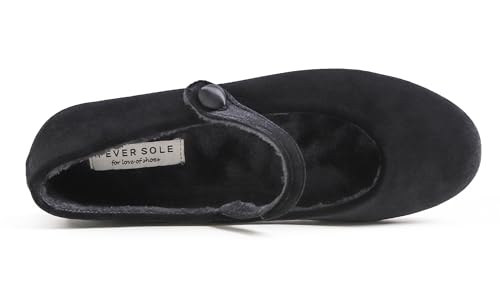 FEVERSOLE Women's Mary Jane Fashion Round Toe Easy Buckle Slip On Flats2