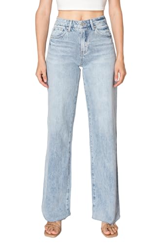ONESO Wide Leg Jeans for Women Stretchy High Waisted BBL Jeans Trendy Boyfriend Baggy Mom Jean