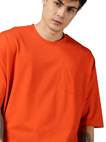 Image of URGEAR Men's Cotton Printed Drop Shoulder - Hip Hop - Down Shoulder- Baggy Loose fit- Stylish Oversized t Shirts for Men