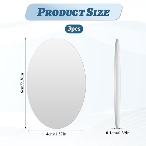 Hariendny 576701_2_A9XXWFFS1 3 Pcs Mirror Decal For Phone Oval Mirror Smartphone Charm Mirror Sticker Phone Acrylic Adhesive Stick-On Make Up Mirror Back Mirror Phone Case Mirror thumb #1