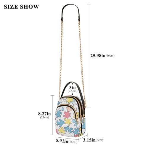 Vintage Autism Awareness Crossbody Bags for Women Detachable Strap Purses Shoulder Bag Travel Handbags3