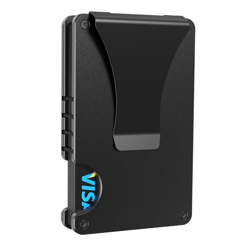 Metal Wallet, Slim Wallet for Men, Minimalist Wallet with Money Clip, RFID Blocking Metal Wallet, Holds up 15 Cards with Removable Money Clip, Ultra-Thin, Front Pocket, Credit Card Holder for Men