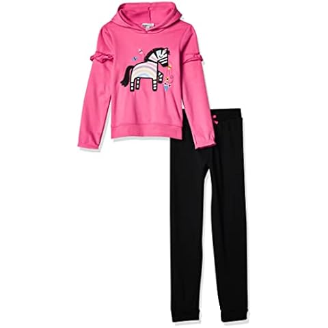 Kids Headquarters Girls' 2 Pieces Jog Set, Pink/Gray, 8/10 Cover