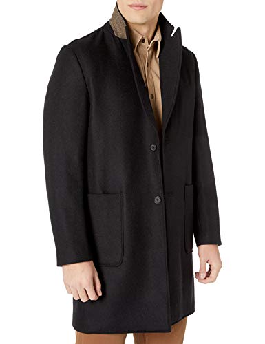 Billy Reid Men's Single Breasted Gregory Car Coat, Black, M