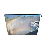 UUYHHGB Women Makeup Bag Print Large Capacity Travel Cosmetic Bag, Leather Waterproof Toiletry Bag Pouch Purse (Niagara Falls)