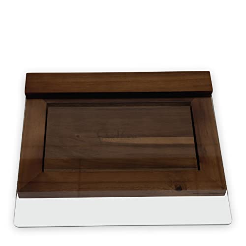 Toscana - A Picnic Time Brand - Fabio Viviani Fabio Viviani Prodigio Cookbook Stand With Tempered Glass - Recipe Stand - Kitchen Cookbook Holder, (Acacia Wood) 14 X 12 X 4 #TOP4