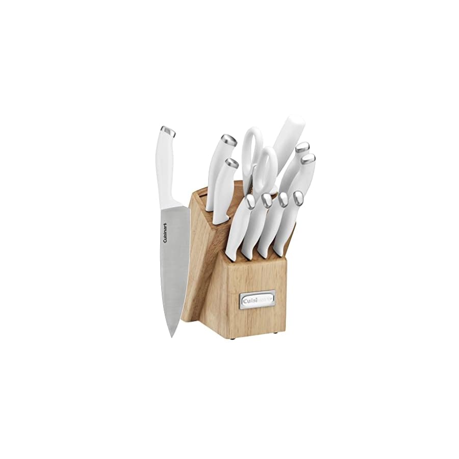 Cusinart Block Knife Set, 12pc Cutlery Knife Set with Steel Blades for Precise Cutting, Lightweight, Stainless Steel, Durable & Dishwasher Safe, C77SSW-12P