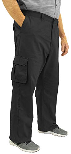 ROCXL Big & Tall Men's Cotton Cargo Pants with Expandable Waist