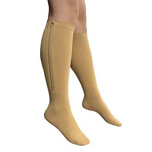 Presadee Closed Toe 15-20 mmHg Zipper Compression Leg Swelling Circulation Fatigue Knee Length