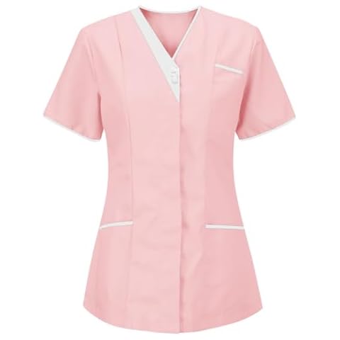 Women's Summer Short Sleeve Work Uniform Blouse Cover