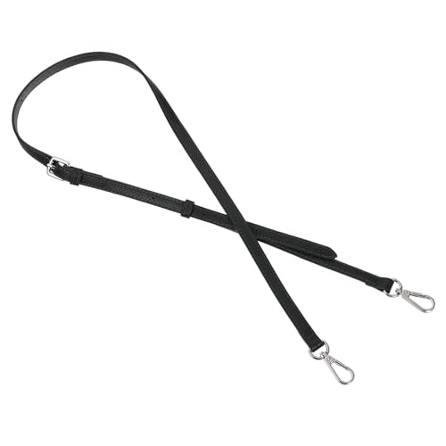Image of uxcell Leather Bag Strap Replacement Adjustable Crossbody Bag Straps Conversion for Shoulder Bag Handbag Purse, Black, Silver Buckle