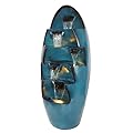 Alpine Corporation 39" Tall 5-Tier Cascading Waterfall Fountain with LED Lights, Outdoor Water Feature for Garden, Patio, Yard, and Deck, Blue