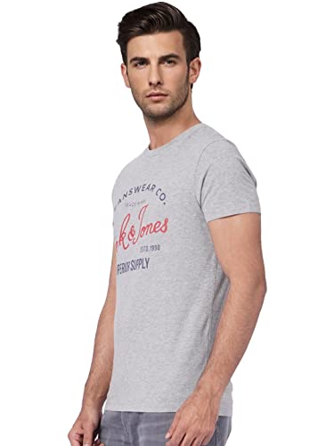 Image of JACK & JONES Men's Printed Slim Fit Crew Neck T-Shirt