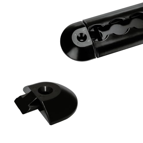 Riel de aluminio semicircular premium negro de gran durabilidad y 4 tapas 4