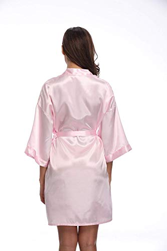 Image of Women's Pure Short Silky Robes Bridesmaid Bride Party Satin Robes Sleepwear