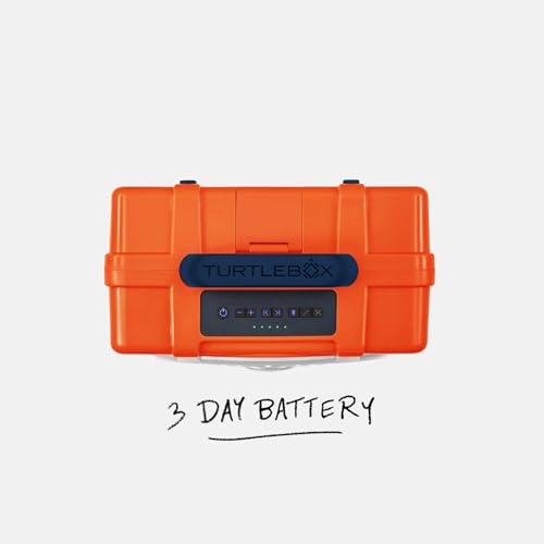 Image of Turtlebox Original Gen 3: Portable Outdoor Bluetooth Speaker - Ultra-Loud (120dB), Waterproof (IP67), Rugged, Impact-Resistant, 3-Day Battery | Party Mode: Unlimited Pairing Stereo, Orange /Navy