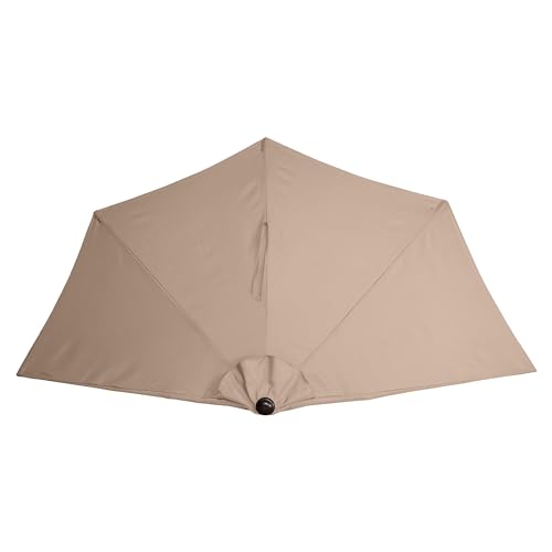Image of Half Umbrella Outdoor Patio Shade - 9 ft Patio Umbrella with Easy Crank - Small Canopy for Balcony, Table, or Deck by Pure Garden (Beige)